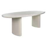 DINING TABLE LIME PLASTER OFFWHITE OVAL 220 - DINING TABLES